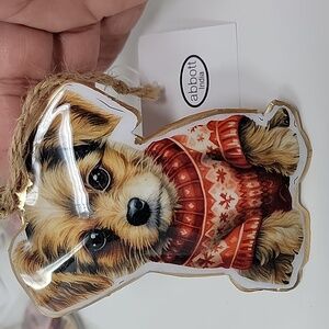6 Piece "Puppy in a Sweater" Hanging Metal Ornament